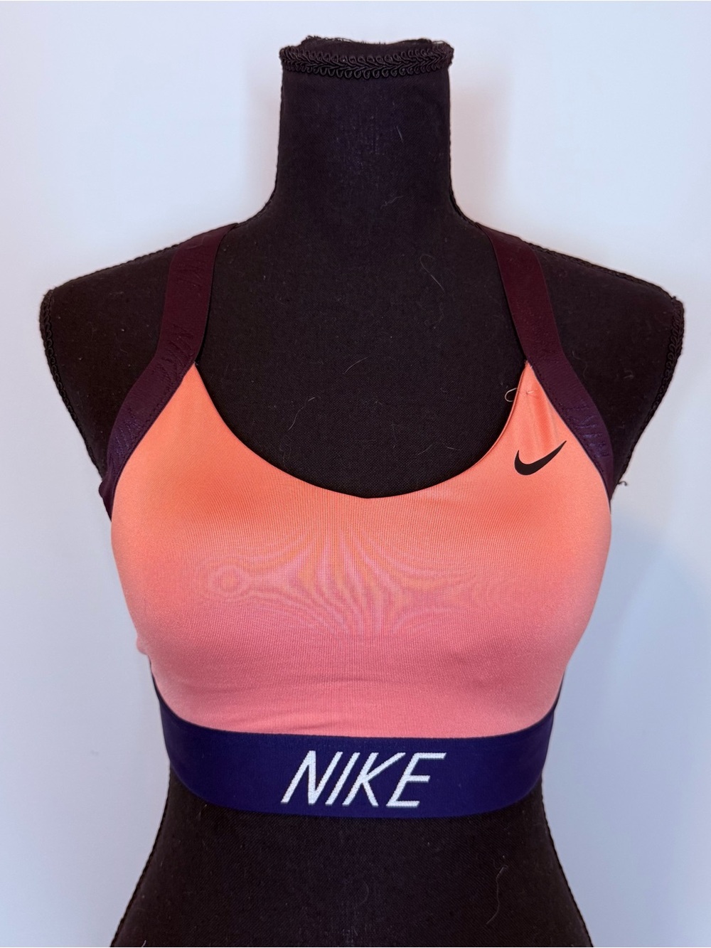 Nike Coral Ombre Sports Bra with Deep Purple Band